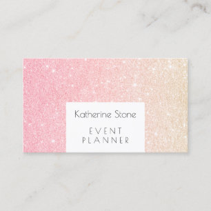 Elegant modern rosa guld- glitterhändelseplanner visitkort