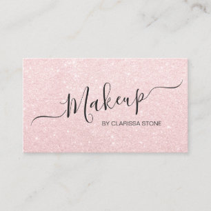 Elegant modern rosa guld- glittermakeupkonstnär visitkort
