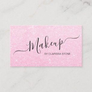 Elegant modern rosa guld- glittermakeupkonstnär visitkort