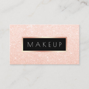 Elegant modern rosa guld- glittermakeupkonstnär visitkort