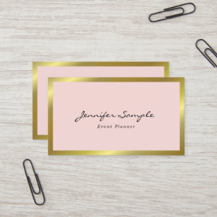 Elegant modern rosa guld- händelsePlannertrendig Visitkort