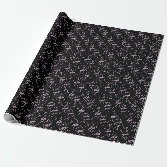 Elegant Modern Rosa Hjärtan och Nycklar Mönster | Presentpapper (Utrullad)