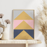 Elegant Modern Rosa Navy Blue Guld Shapes Wall Art Poster<br><div class="desc">Elegant Modern Rosa Navy Blue Guld Shapes Wall Art Art</div>