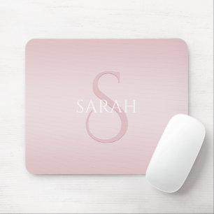 Elegant Modern Rosa Ombre Namn & Monogram Musmatta