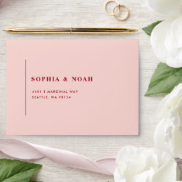 Elegant Modern Rosa & Red Minimal Bröllop