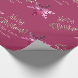 Elegant Modern Rosa Red Snöflingor jul Presentpapper
