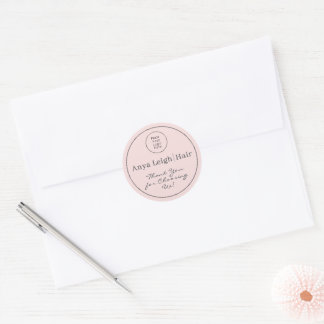 Elegant Modern Rosa Rodnad Frisörsamling Runt Klistermärke