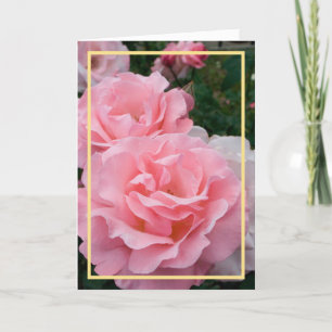 Elegant Modern Rosa ros Flowers Photo Guld Ram Kort