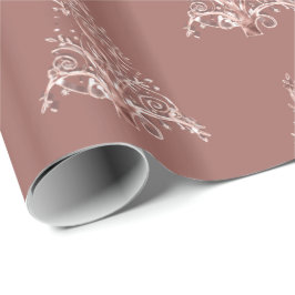 Elegant modern rosa rosguldjulgran presentpapper