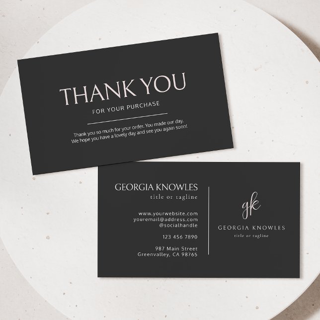 Elegant Modern  Rosa - tack för ditt kort (Skapare uppladdad)