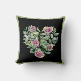 Elegant Modern Rosa Watercolor Ro Heart Kudde