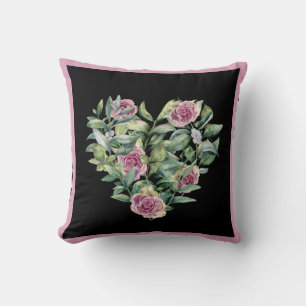 Elegant Modern Rosa Watercolor Ro Heart Kudde