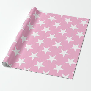 Elegant Modern Rosa White Stars Cute Design Gift Presentpapper