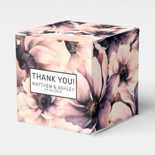 Elegant Modern Rosabruden Blommig Bröllop Presentaskar