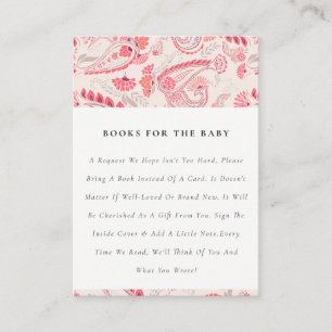 Elegant Modern Rosé Paisley Böcker För Baby Shower Tilläggskort