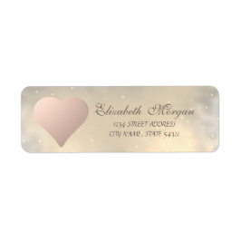 Elegant Modern  Rosguld Hjarta, Blank  Adress Returadress Etikett