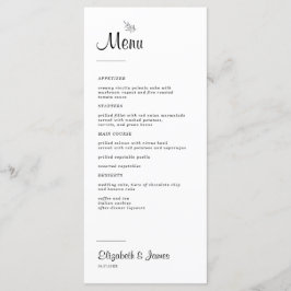 Elegant Modern Rustic Bröllop Menu Meny