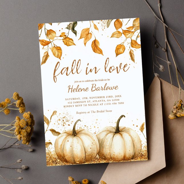 Elegant Modern Rustic Fall-Möhippa Inbjudningar (Elegant Modern Rustic Fall Bridal Shower Invitation)