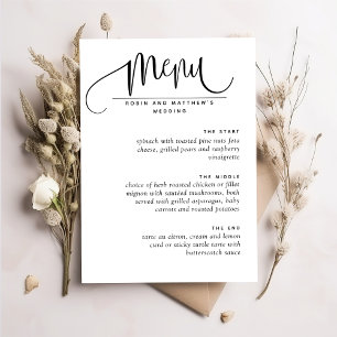 Elegant Modern Rustic Menu, skript Kraft Meny