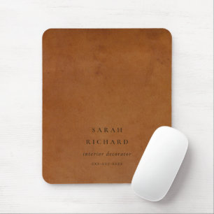 Elegant Modern Rustic Tan Leather Struktur Anpassn Musmatta