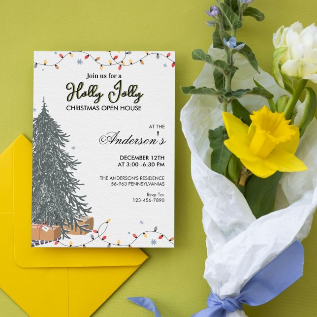 Elegant modern rutig julfestinbjudan inbjudningar (Elegant Modern Plaid Christmas Party Invitation)