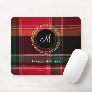 Elegant Modern Rutig Madras Personalisera Musmatta