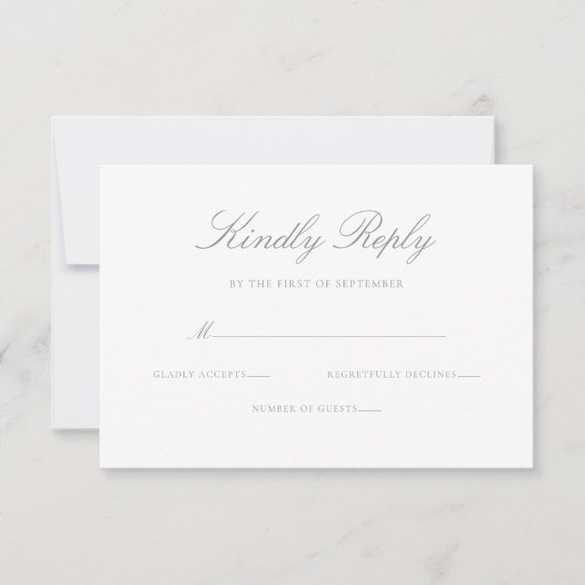 Elegant Modern Sage Green Wedding OSA Kort (Framsida)