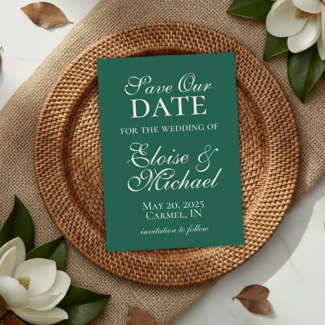 Elegant Modern Sage Grönt Bröllop spara datum Spara Datumet (Elegant Modern Sage Green Wedding Save the Date
)