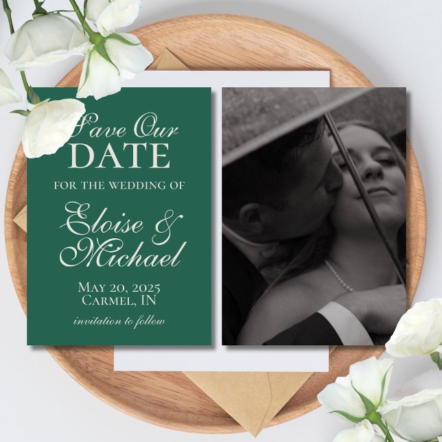 Elegant Modern Sage Grönt Bröllop spara datum Spara Datumet (Modern Elegant Sage Green Wedding Suite Theme with options to personalize for your special day.)