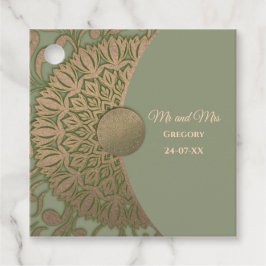 Elegant Modern Sage grönt & guld Classic Gåvor Etiketter