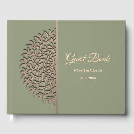 Elegant Modern Sage grönt & guld Classic mandala G Gästböcker