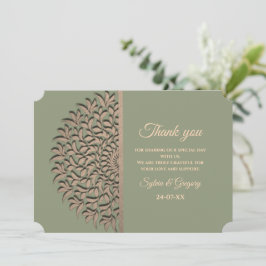 Elegant Modern Sage grönt & guld Classic mandala T Tack Kort