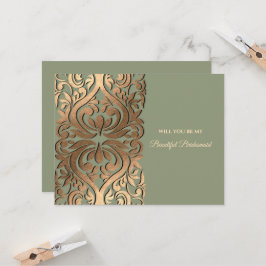 Elegant Modern Sage grönt & guld Faux Guld Luxury Inbjudningar