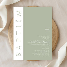 Elegant Modern Sage Grönt Kor Baptism