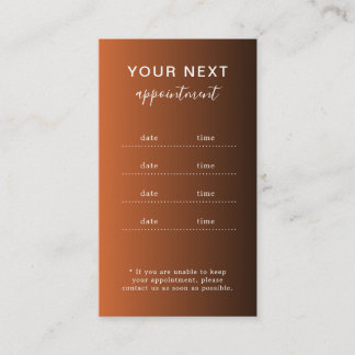 Elegant Modern Salon Spa Appointment Reminder Card Tidsbeställning Kort