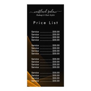 Elegant Modern Salong Prislista Rackkort Reklamkort