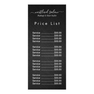 Elegant Modern Salong Prislista Rackkort Reklamkort