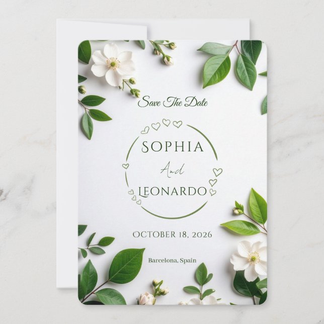 Elegant Modern Save the Date Card - Customizable Inbjudningar (Framsida)