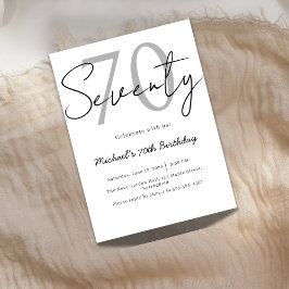 Elegant Modern Script 70th Birthday Invitation Inbjudningar