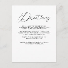 Elegant modern script bröllopsanvisningar bifogas tilläggskort