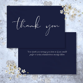 Elegant Modern Script Calligraphy Navy Blue Tack Kort