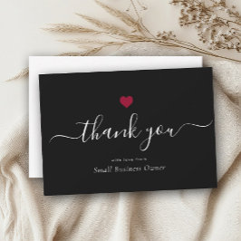 Elegant Modern Script Chic Red Heart Business Tack Kort