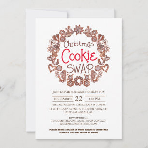 Elegant Modern Script-cookie Swap Party Inbjudningar