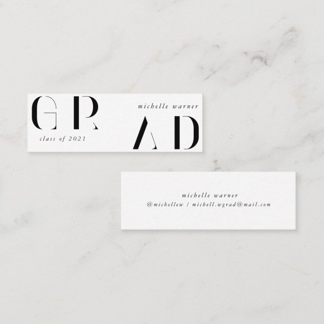 Elegant modern script-examen namnkort (Fram/baksida)