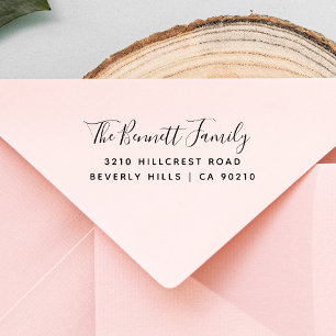 Elegant Modern Script Familjenamn Returadress Självfärgande Stämpel