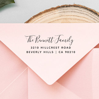 Elegant Modern Script Family Name Return Address Självfärgande Stämpel