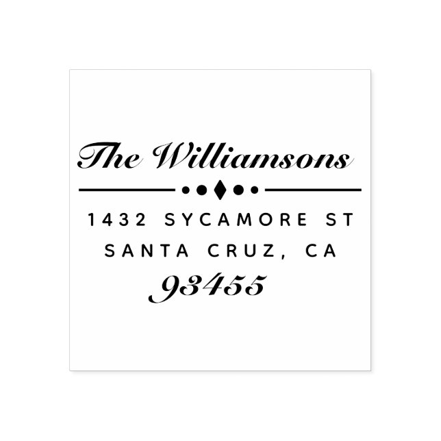 Elegant Modern Script Family Namn Returadress Stämpel (Tryck)