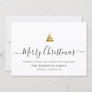 Elegant Modern Script Guld God Jul Julgran Julkort