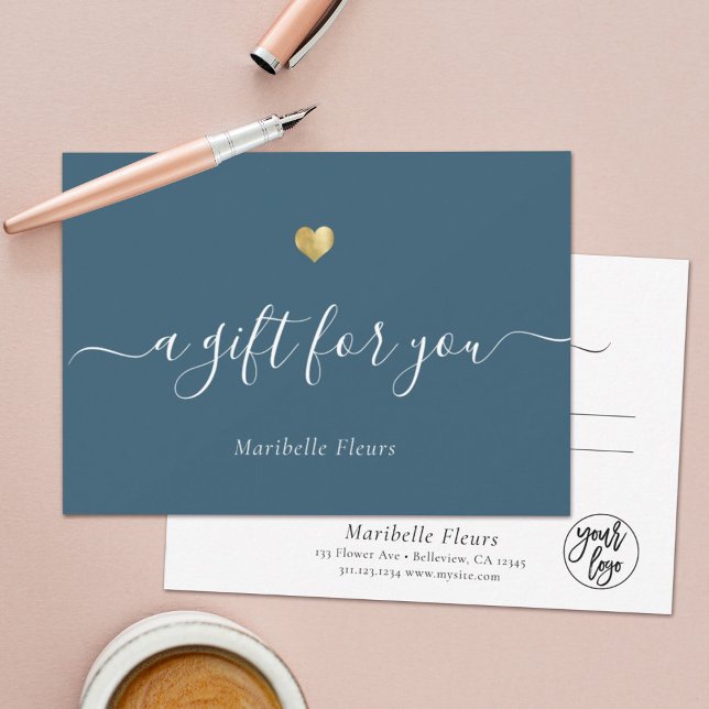 Elegant Modern Script Guld Heart Gift Certificate (Skapare uppladdad)