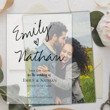 Elegant Modern Script Heart Typography Bröllop